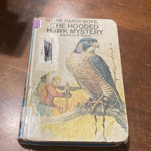 The Hardy Boys "The Hooded Hawk Mystery" Vintage Paperback - Yellow & Blue Cover